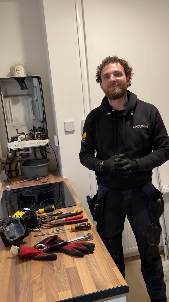 SGS engineer working beside a boiler