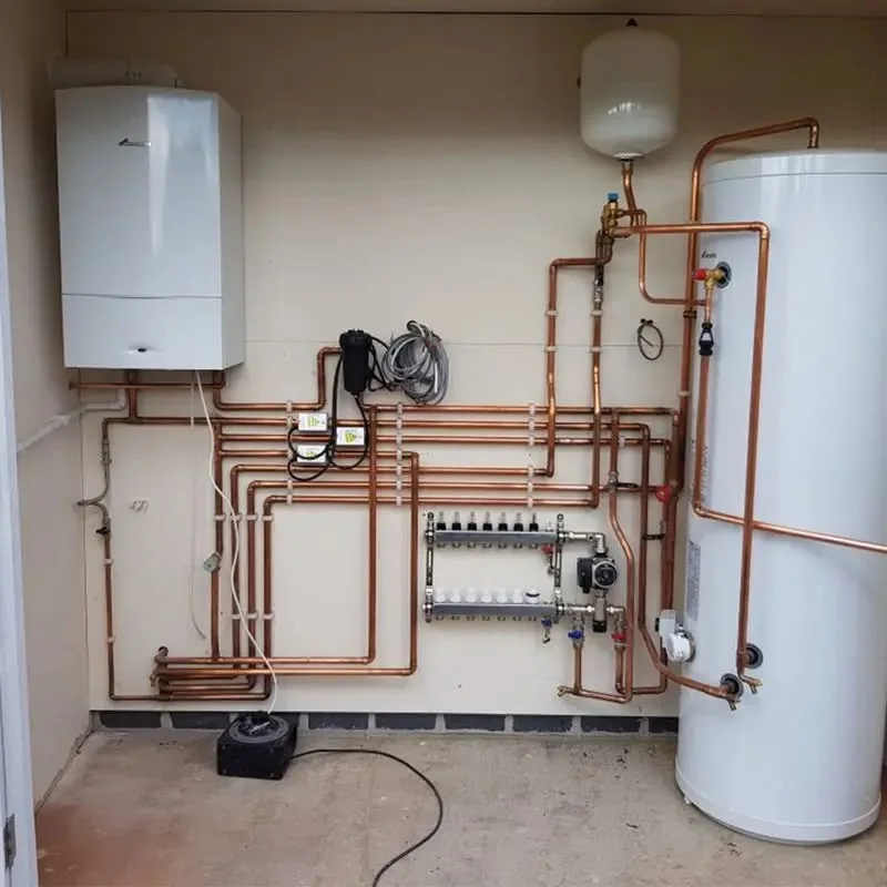 Boiler, cylinder and pipework